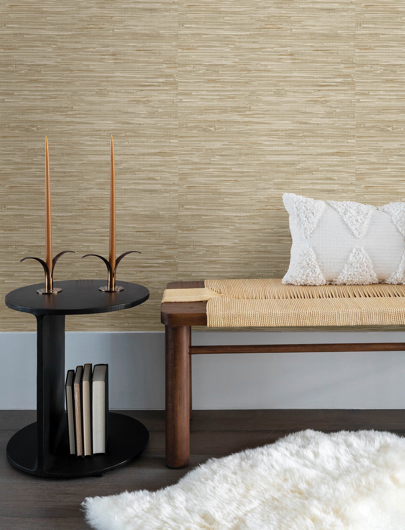 A-Street Prints 4146-27259 Exhale Light Brown Woven Faux Grasscloth Wallpaper