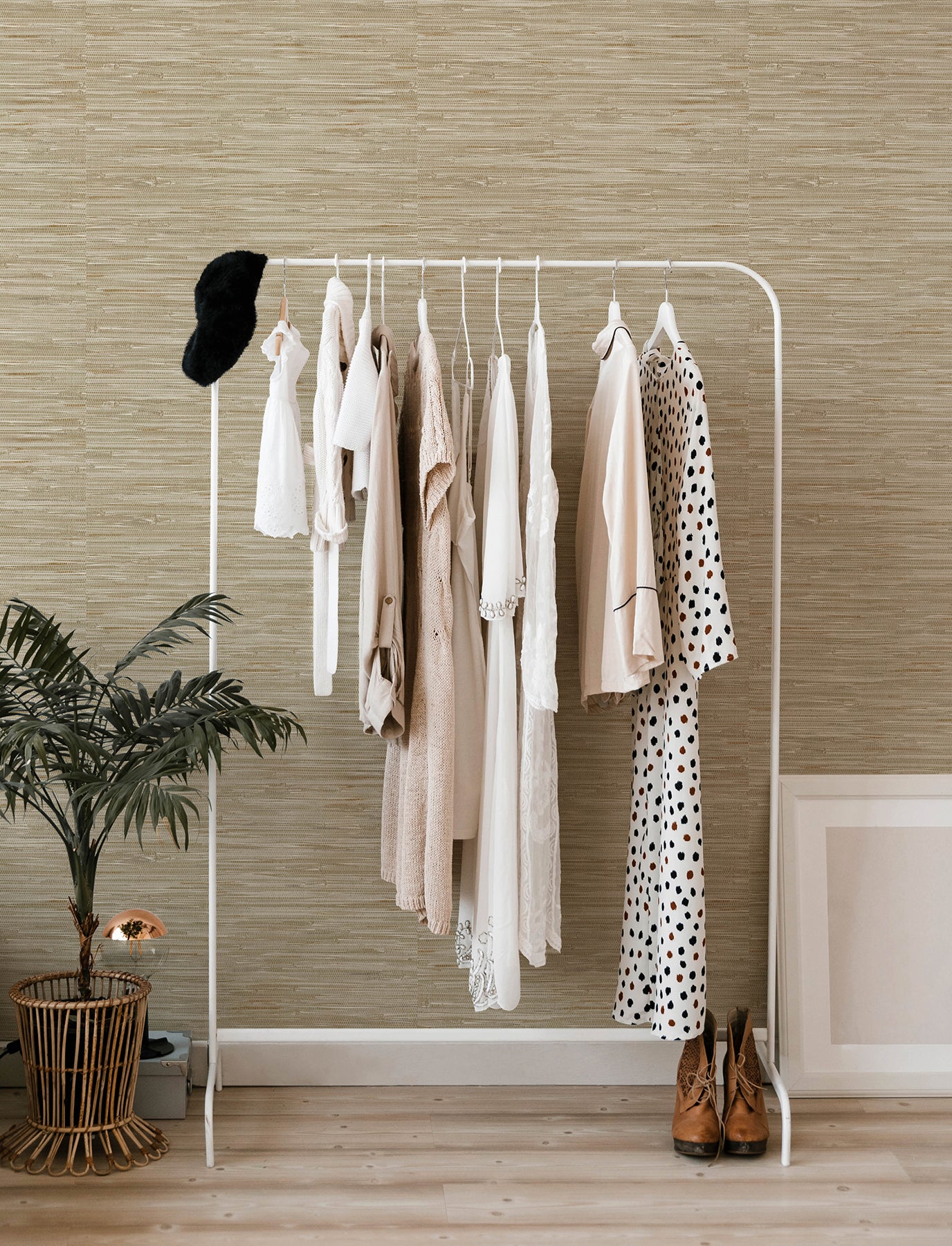 A-Street Prints 4146-27259 Exhale Light Brown Woven Faux Grasscloth Wallpaper