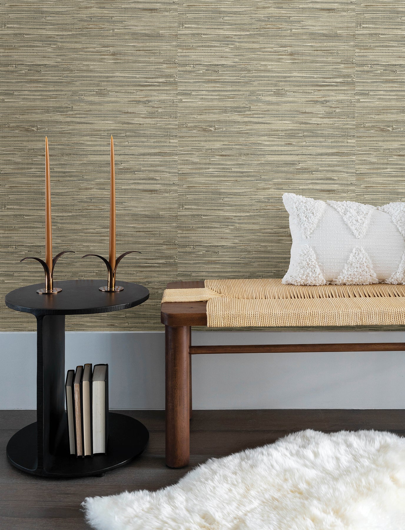 A-Street Prints 4146-27262 Exhale Olive Woven Faux Grasscloth Wallpaper