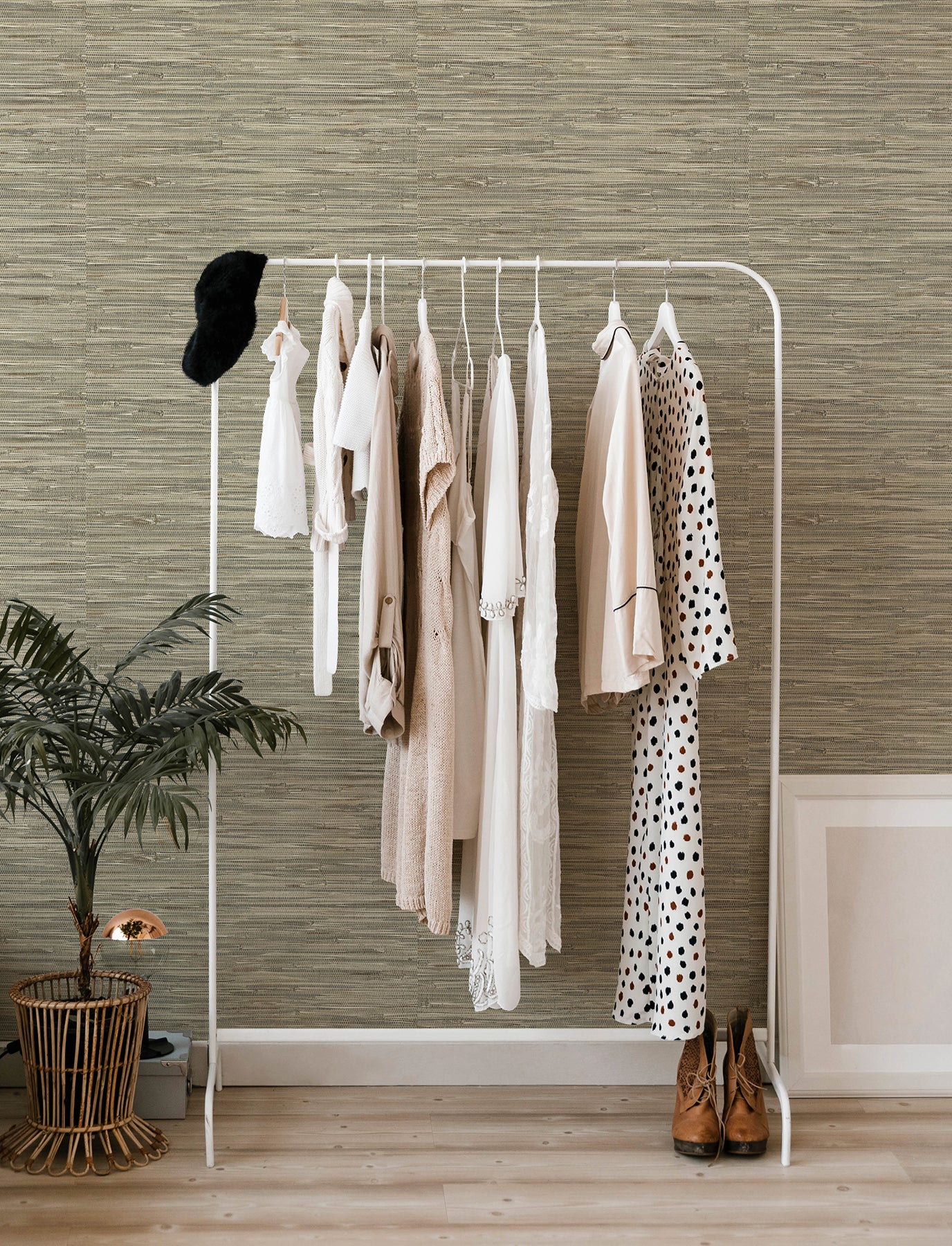 A-Street Prints 4146-27262 Exhale Olive Woven Faux Grasscloth Wallpaper