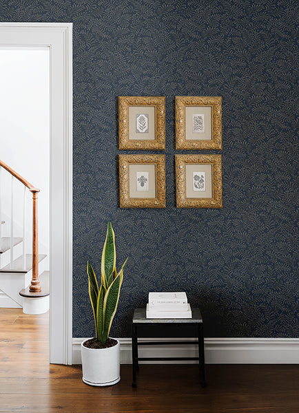 Chesapeake 4148-27443 Chrysantha Navy Berry Branches Wallpaper