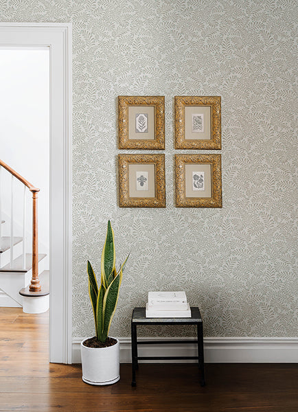 Chesapeake 4148-27445 Chrysantha Light Gray Berry Branches Wallpaper