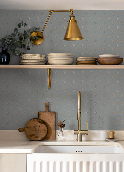 Chesapeake 4148-27456 Surdiva Denim Floral Fan Wallpaper