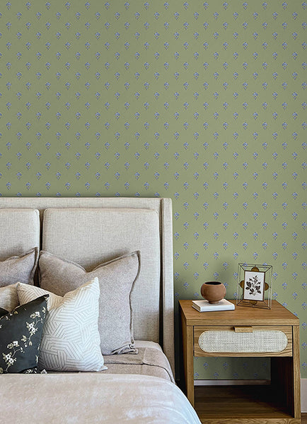 Chesapeake 4148-27459 Surdiva Green Floral Fan Wallpaper