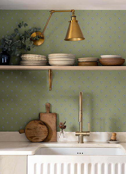 Chesapeake 4148-27459 Surdiva Green Floral Fan Wallpaper