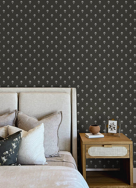 Chesapeake 4148-27462 Surdiva Black Floral Fan Wallpaper