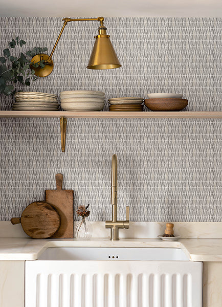 Chesapeake 4148-27463 Nabi Charcoal Geometric Wallpaper
