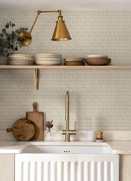 Chesapeake 4148-27465 Nabi Neutral Geometric Wallpaper