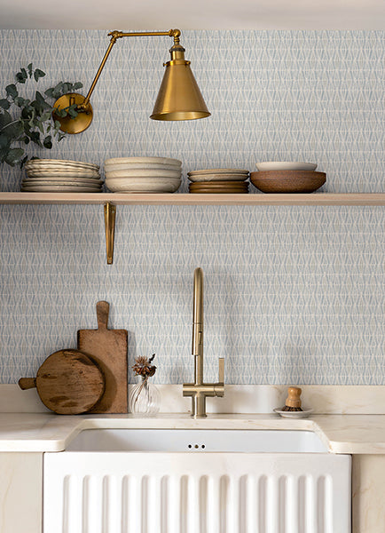 Chesapeake 4148-27467 Nabi Light Blue Geometric Wallpaper