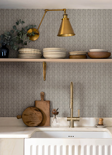 Chesapeake 4148-27468 Coleus Charcoal Leaves Wallpaper