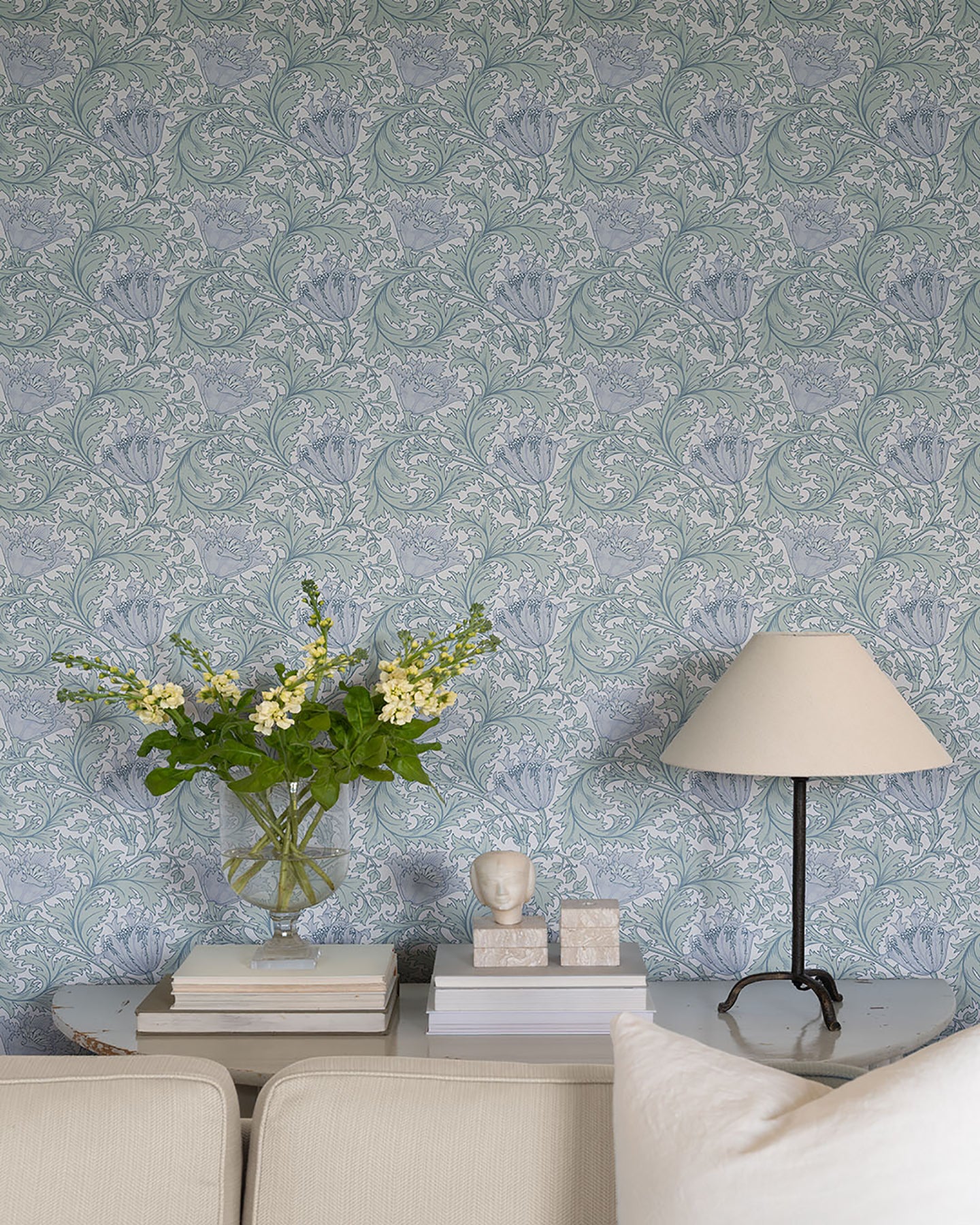 A-Street Prints 4153-82003 Anemone Blue Floral Trail Wallpaper