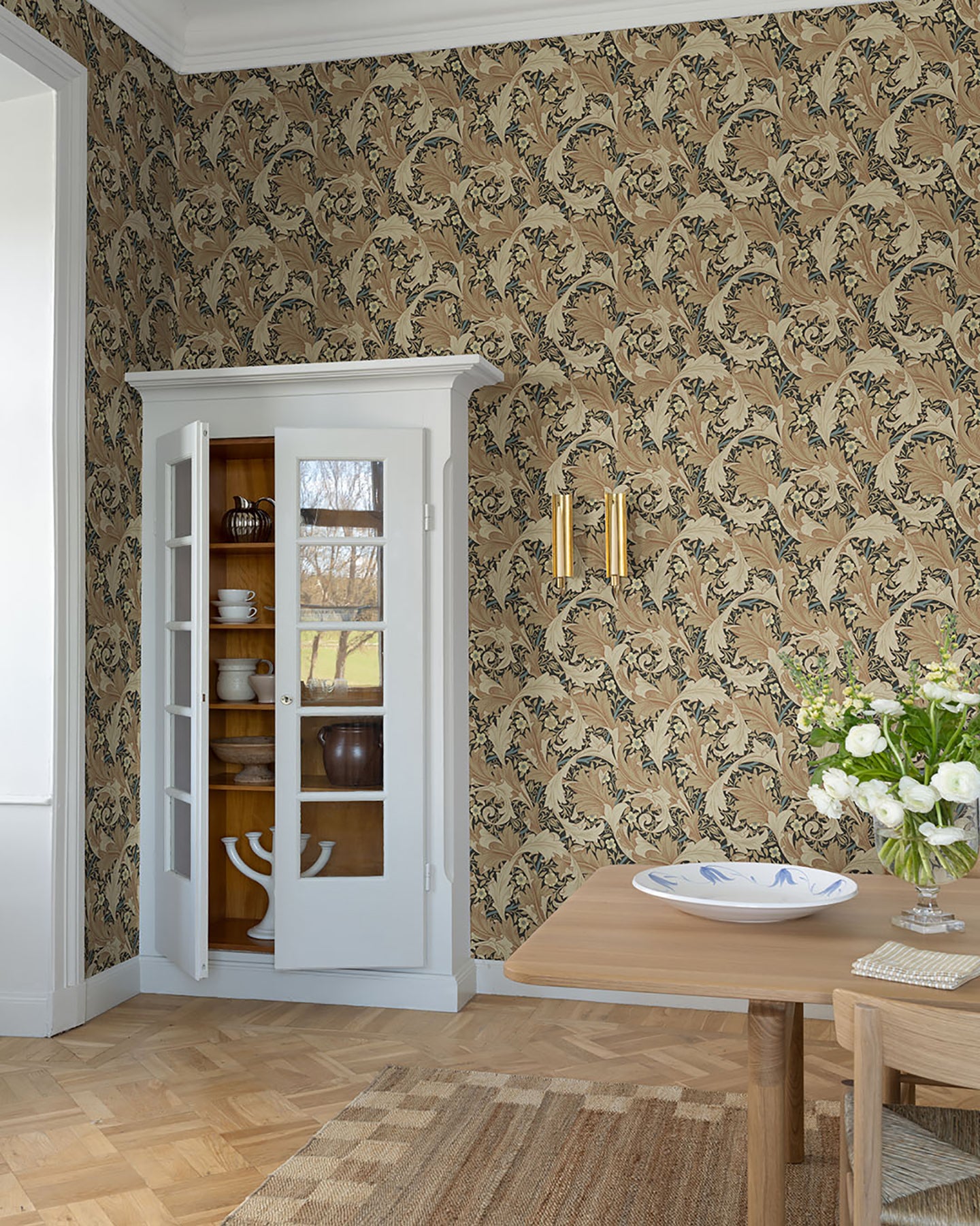 A-Street Prints 4153-82015 Granville Apricot Leafy Vine Wallpaper