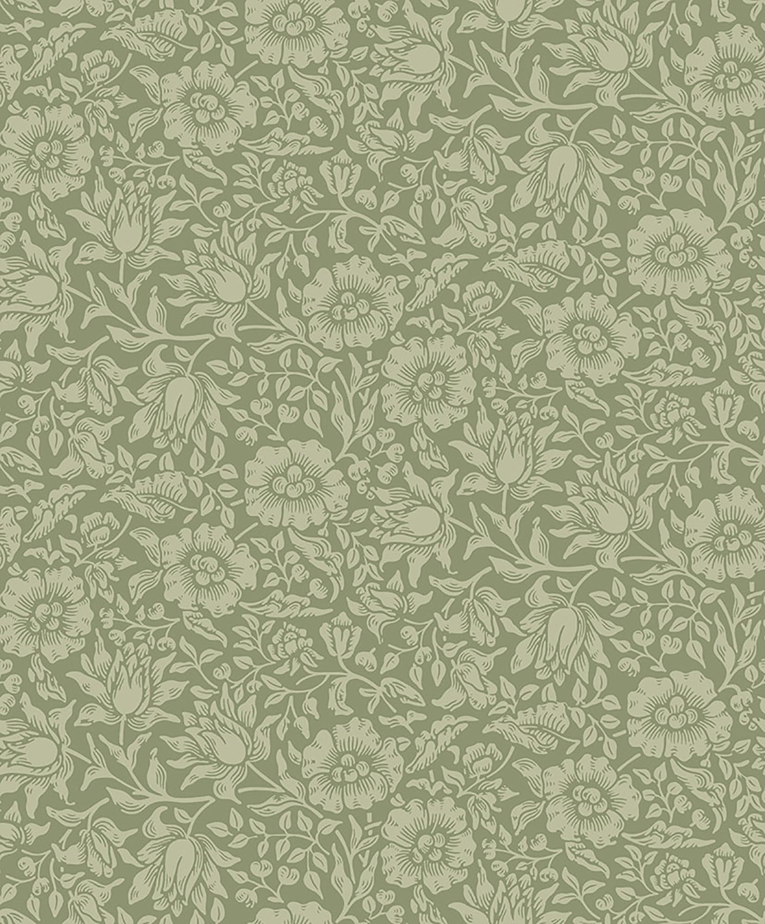 A-Street Prints 4153-82041 Mallow Green Floral Vine Wallpaper