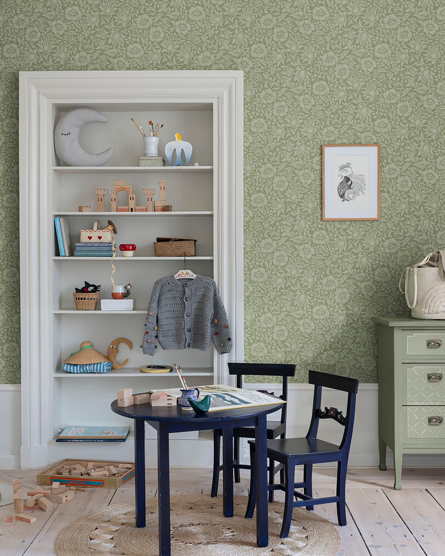 A-Street Prints 4153-82041 Mallow Green Floral Vine Wallpaper