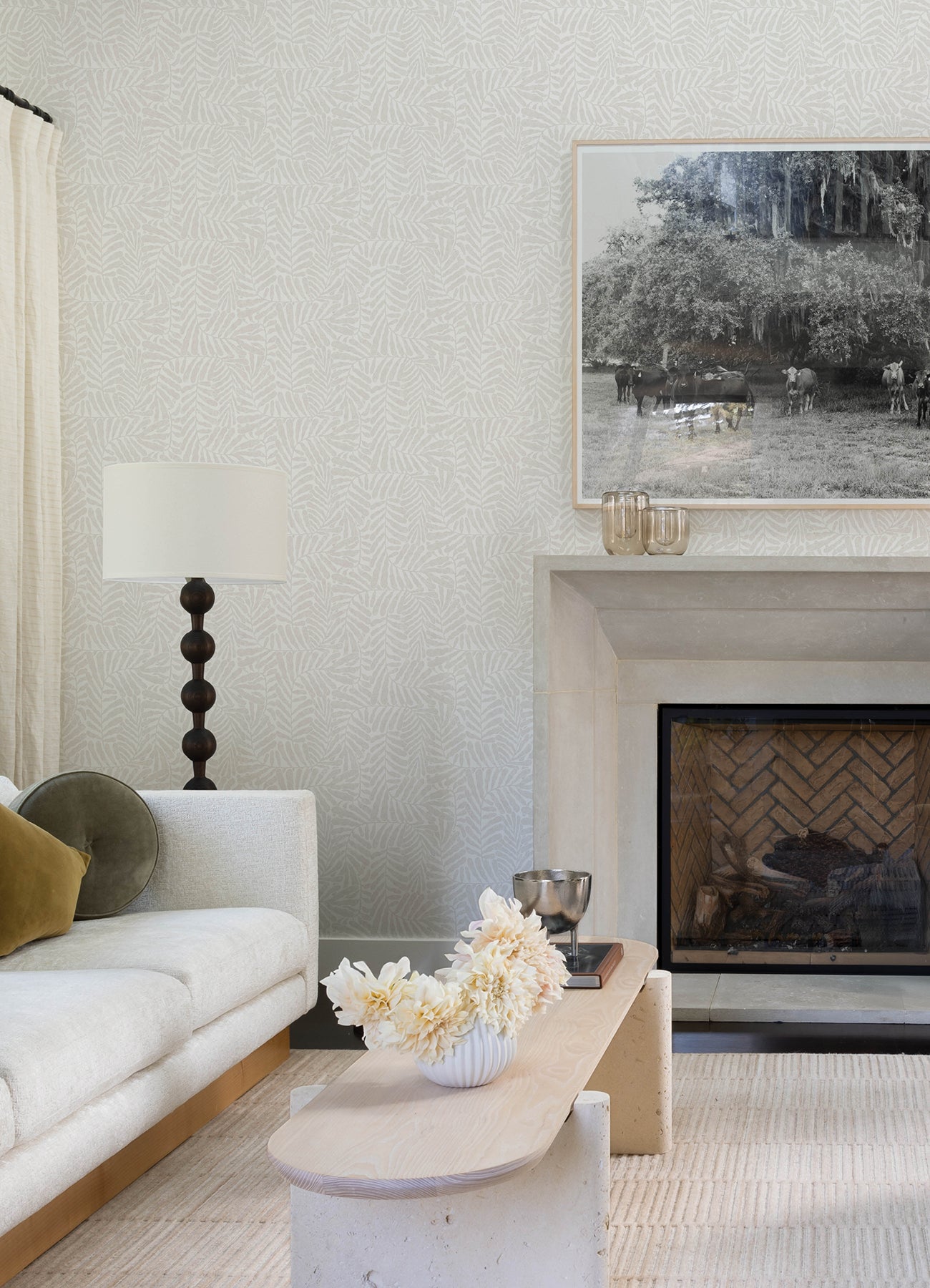 A-Street Prints 4155-27314 Gabriel Pearl Fern Wallpaper