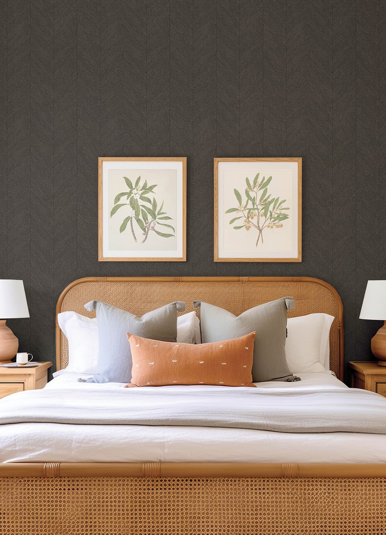 A-Street Prints 4155-27317 Kallam Espresso Chevron Wallpaper
