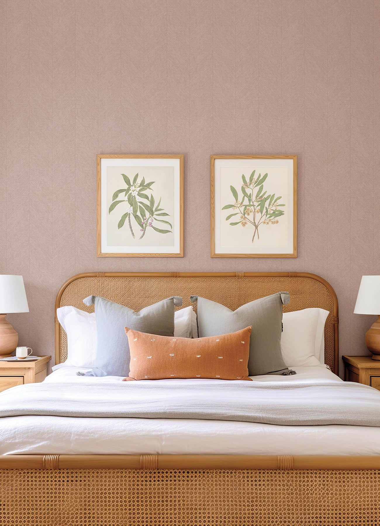 A-Street Prints 4155-27320 Kallam Pink Chevron Wallpaper