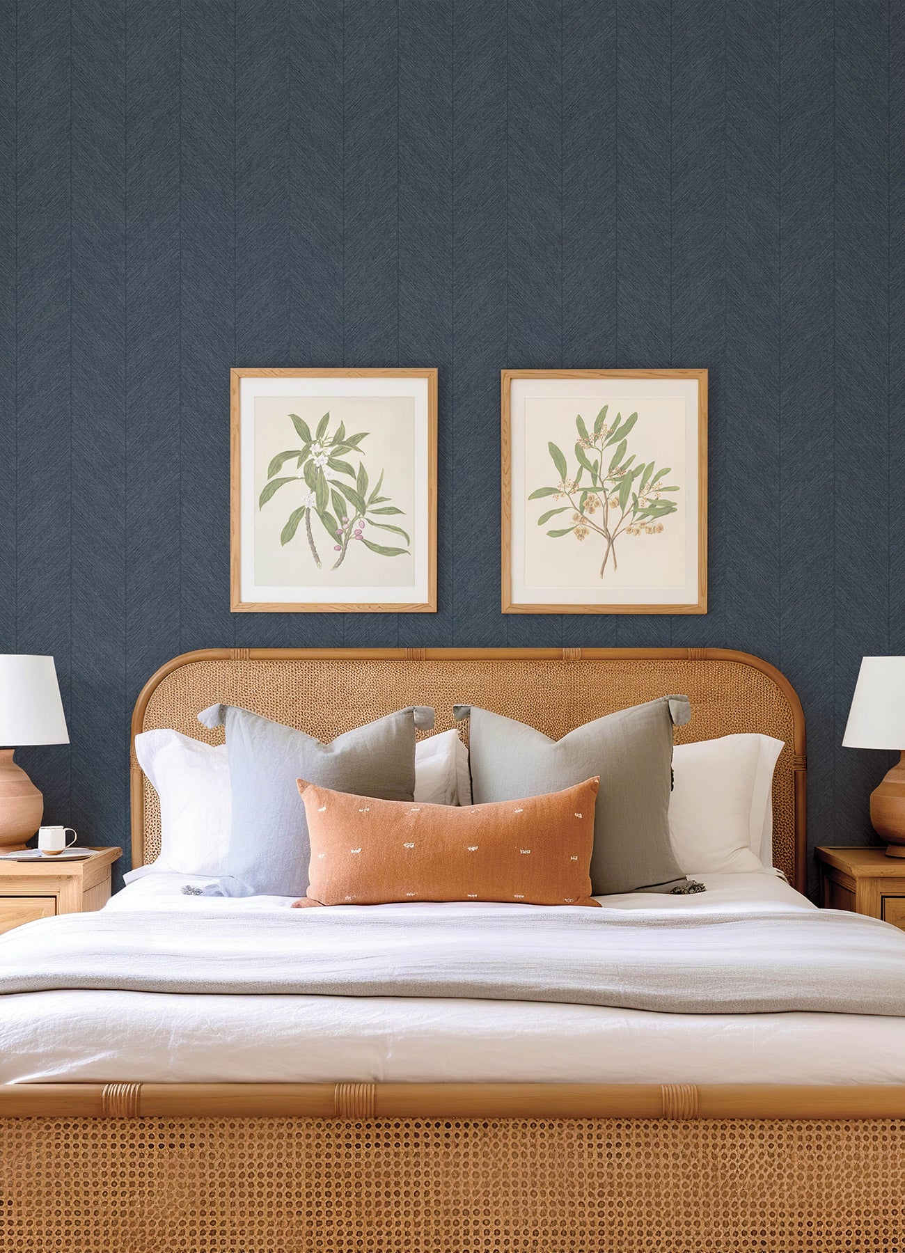 A-Street Prints 4155-27323 Kallam Indigo Chevron Wallpaper