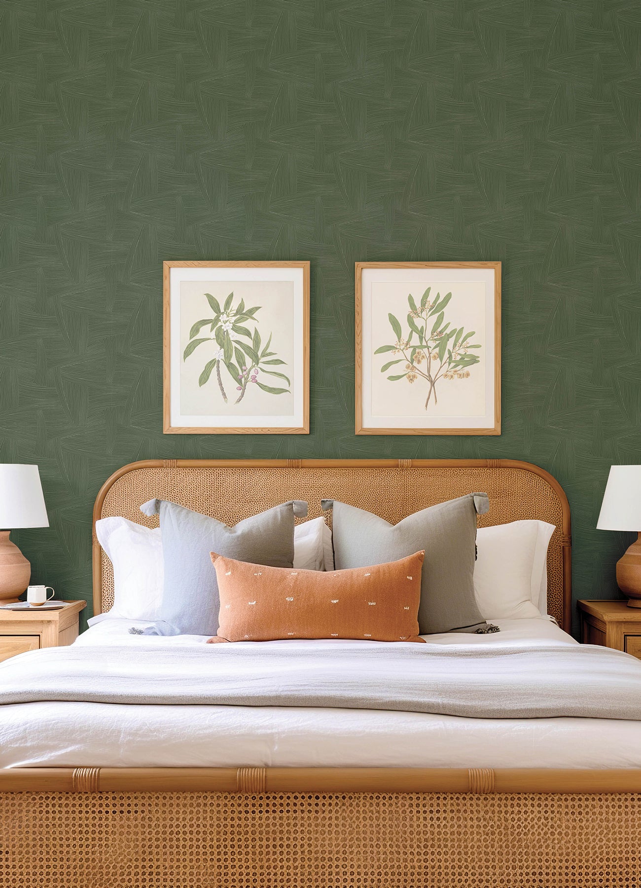 A-Street Prints 4155-27331 Reid Evergreen Woven Geometric Wallpaper