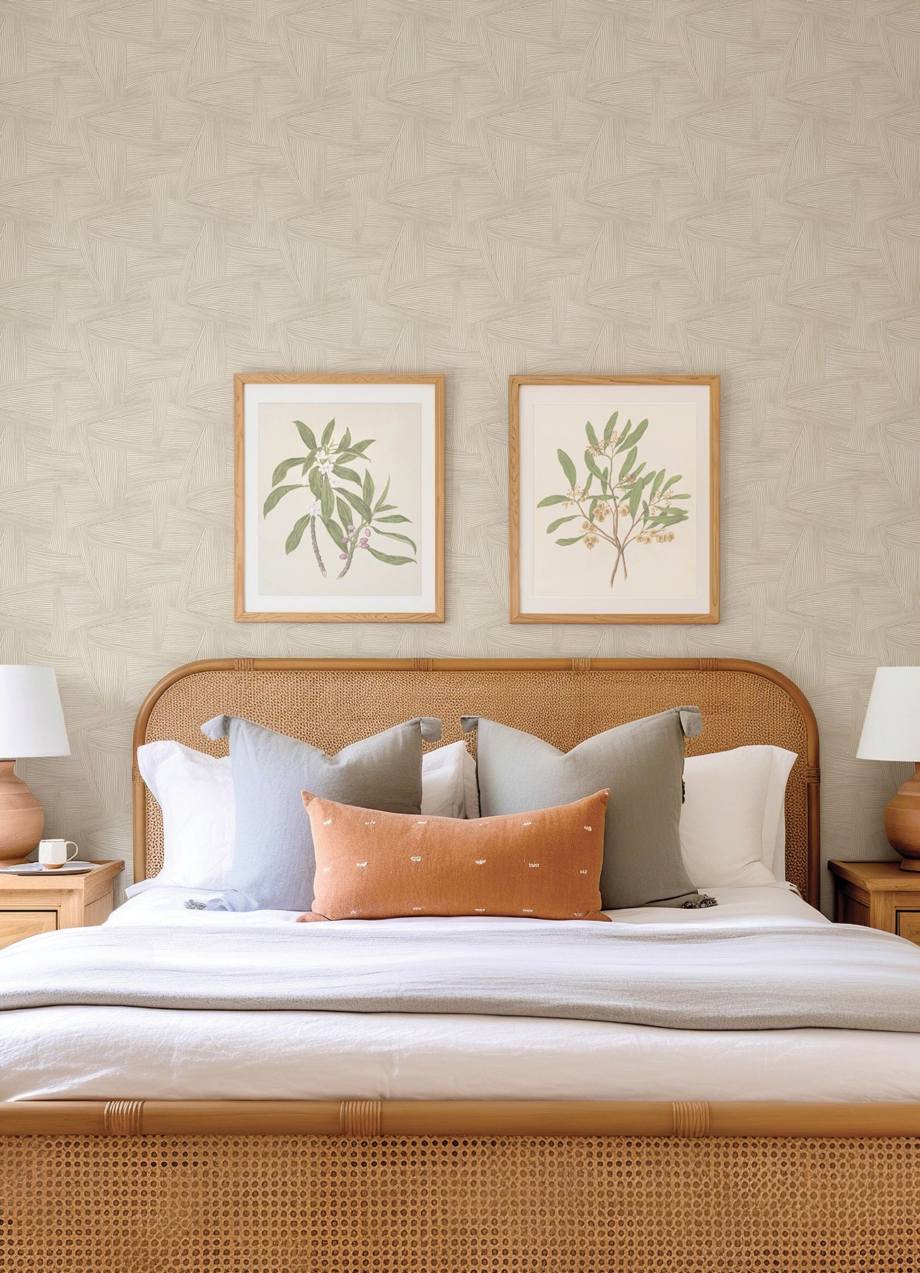 A-Street Prints 4155-27332 Reid Light Brown Woven Geometric Wallpaper
