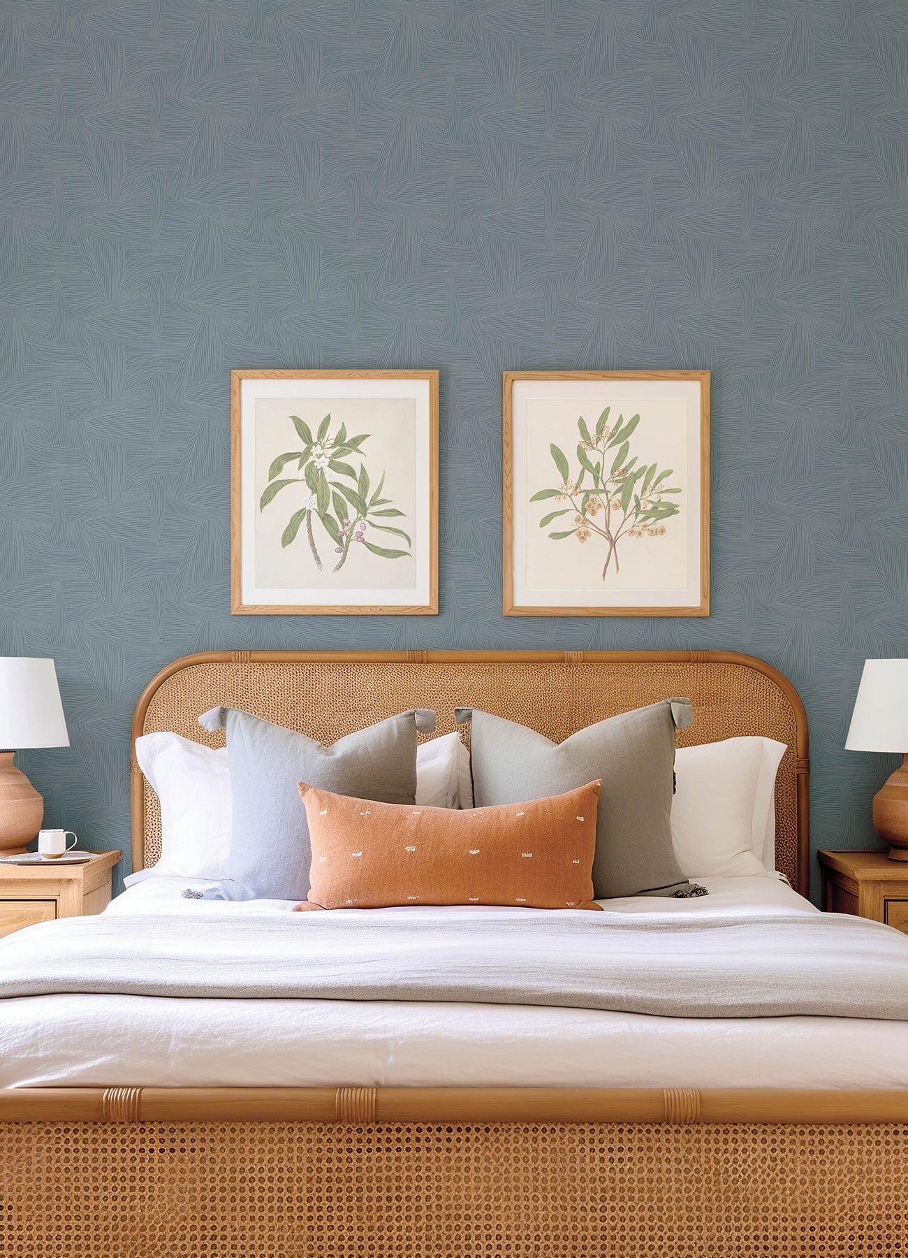 A-Street Prints 4155-27334 Reid Sky Blue Woven Geometric Wallpaper
