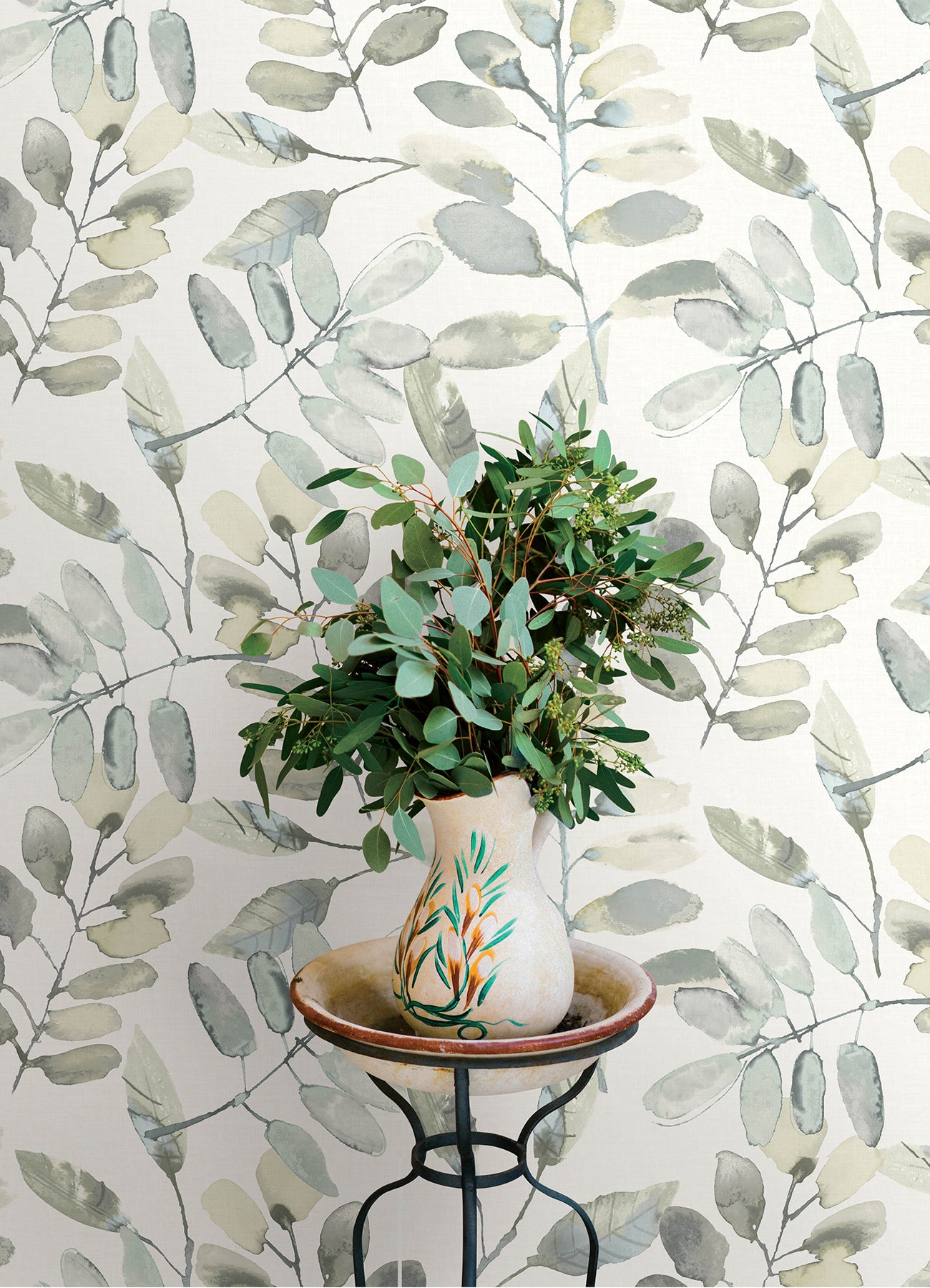 Chesapeake 4169-13905 Pinnate Grey Leaves Wallpaper