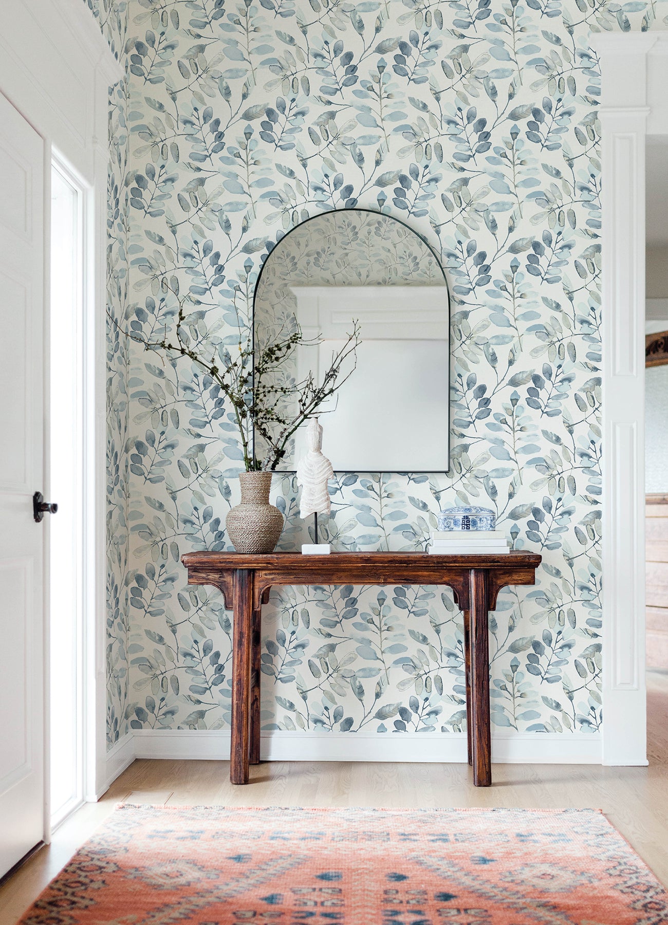 Chesapeake 4169-13908 Pinnate Blue Leaves Wallpaper