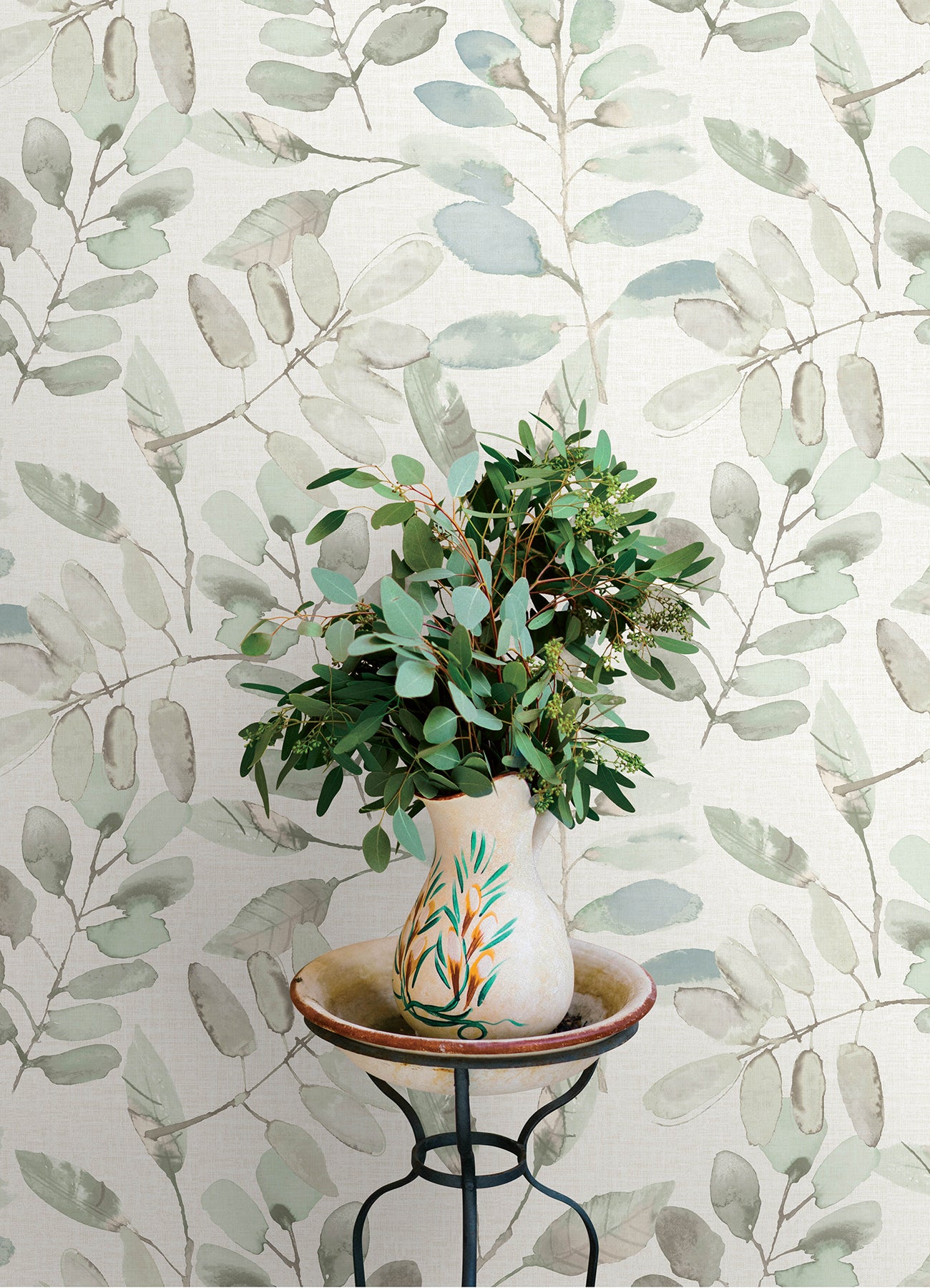 Chesapeake 4169-13909 Pinnate Mint Leaves Wallpaper
