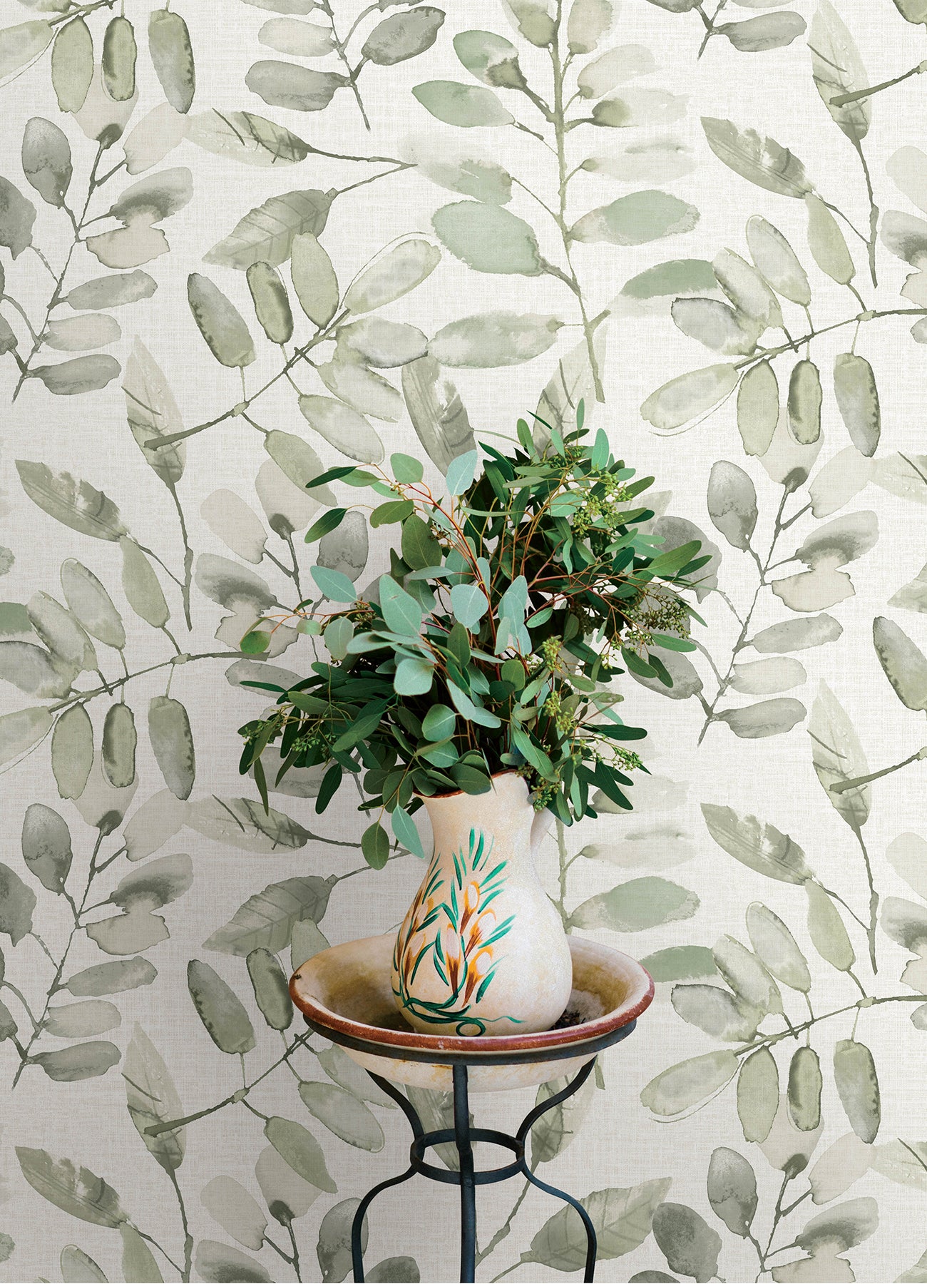 Chesapeake 4169-13911 Pinnate Green Leaves Wallpaper
