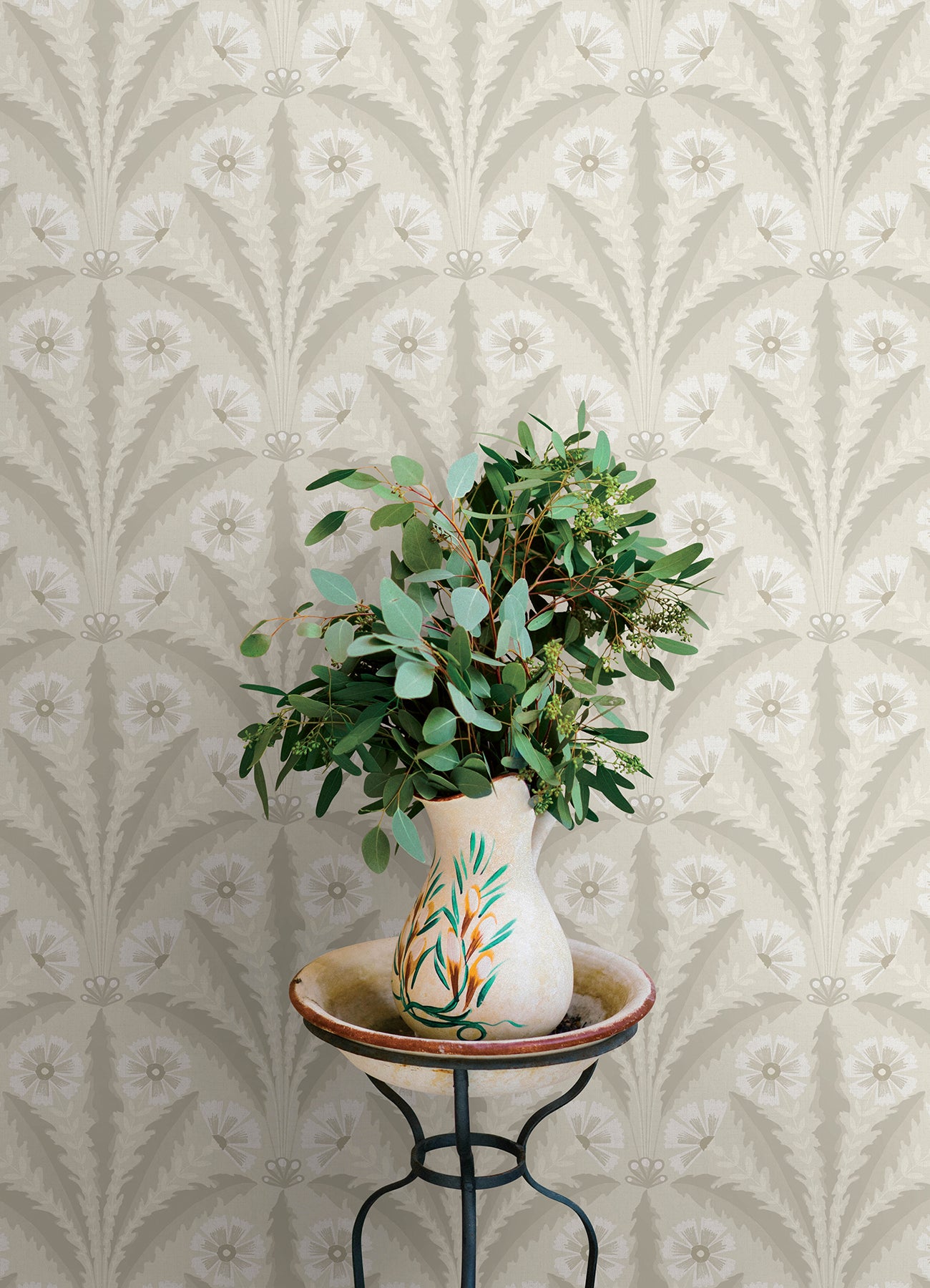 Chesapeake 4169-27603 Tap Root Beige Floral Damask Wallpaper