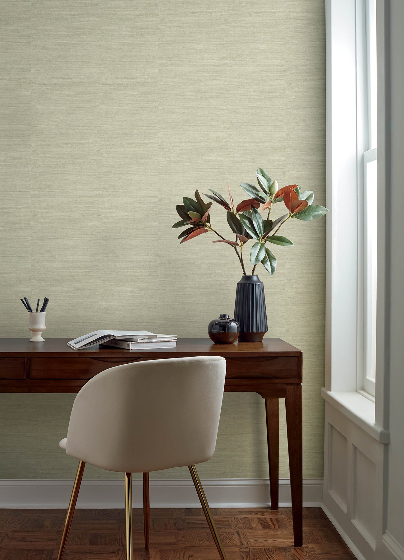 Chesapeake 4169-27611 Agave Neutral Faux Grasscloth Wallpaper
