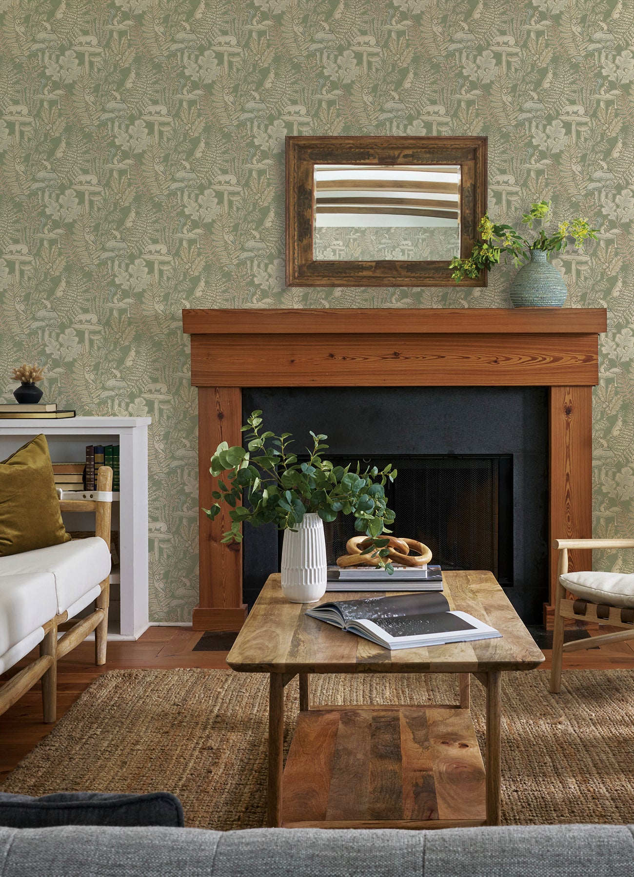Chesapeake 4169-83100 Holt Sage Woodland Wallpaper