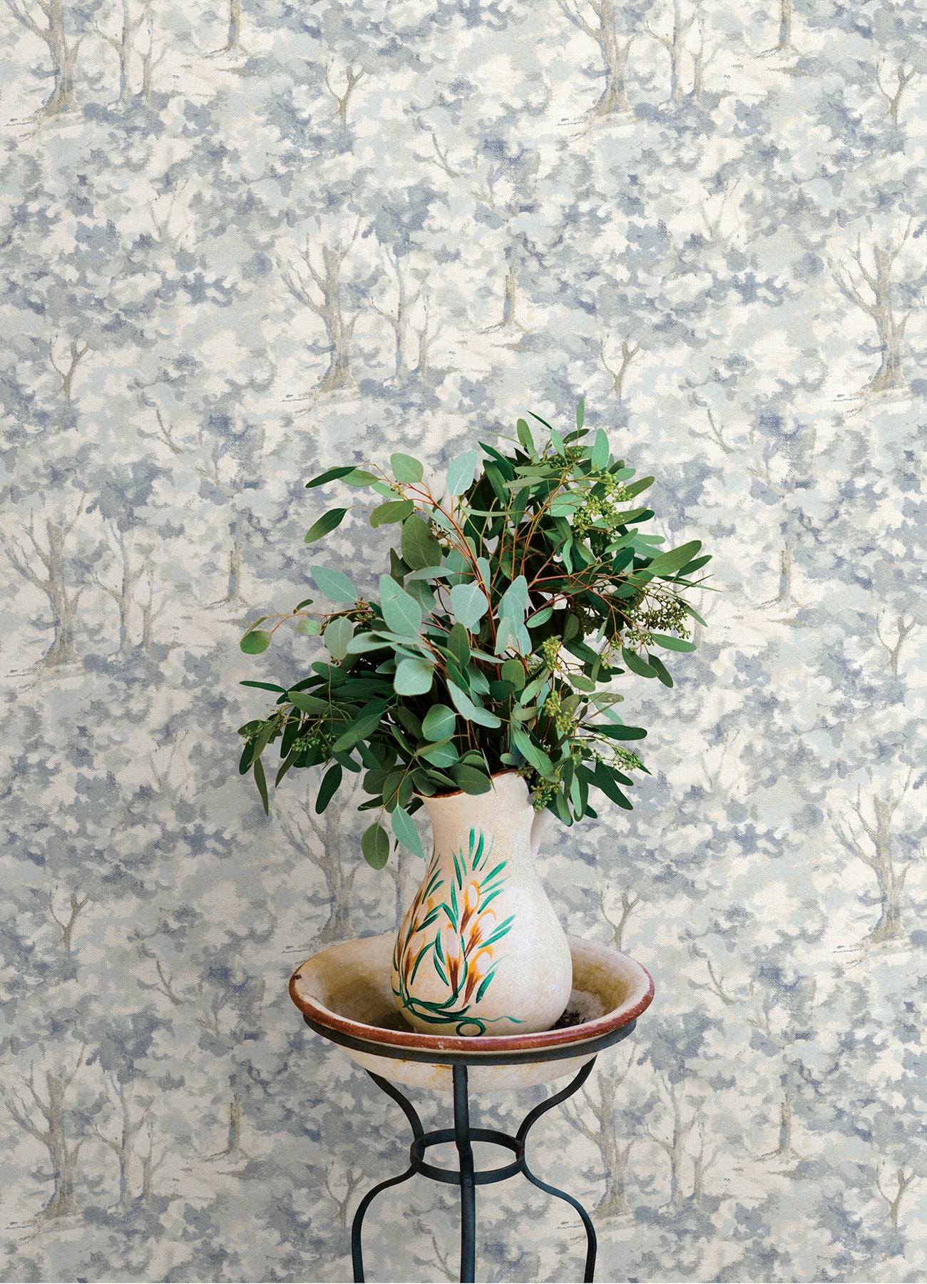 Chesapeake 4169-83108 Thicket Blue Forest Wallpaper