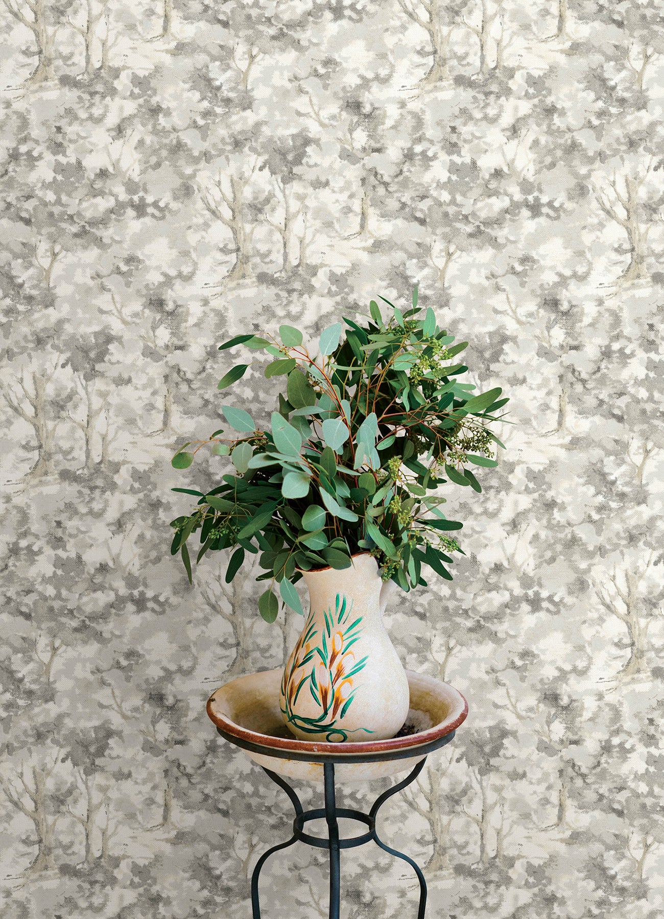 Chesapeake 4169-83110 Thicket Charcoal Forest Wallpaper