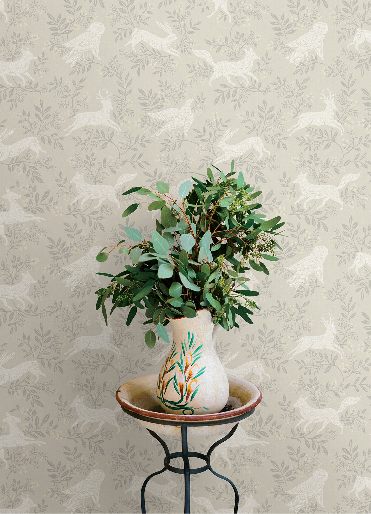 Chesapeake 4169-83112 Revelry Taupe Forest Frolic Wallpaper