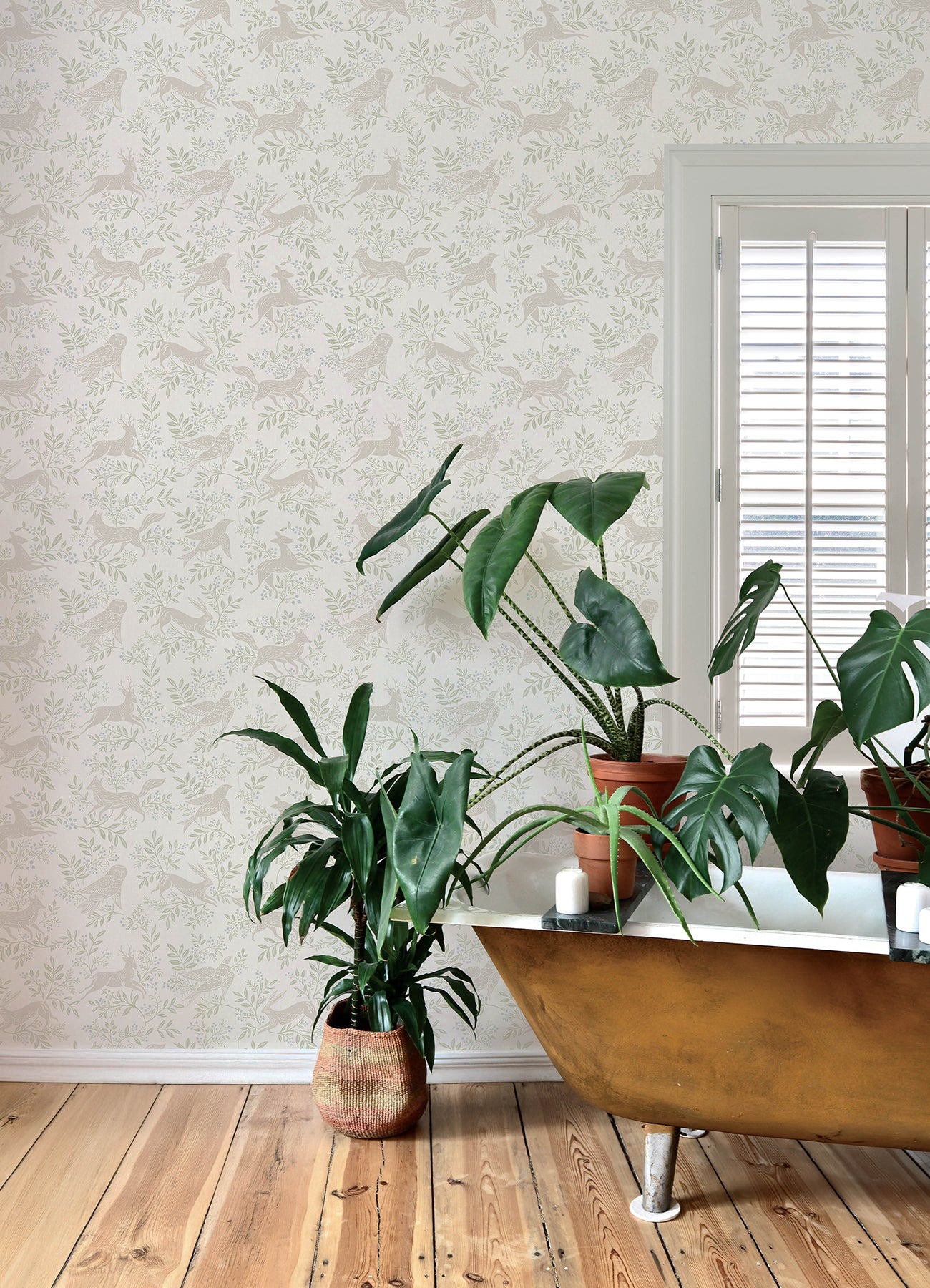 Chesapeake 4169-83113 Revelry White Forest Frolic Wallpaper