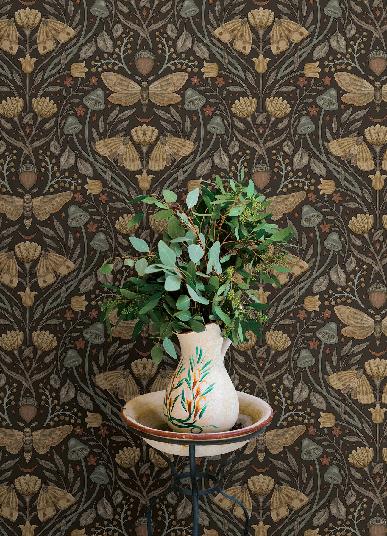 Chesapeake 4169-83116 Mystic Moth Black Forest Magic Wallpaper