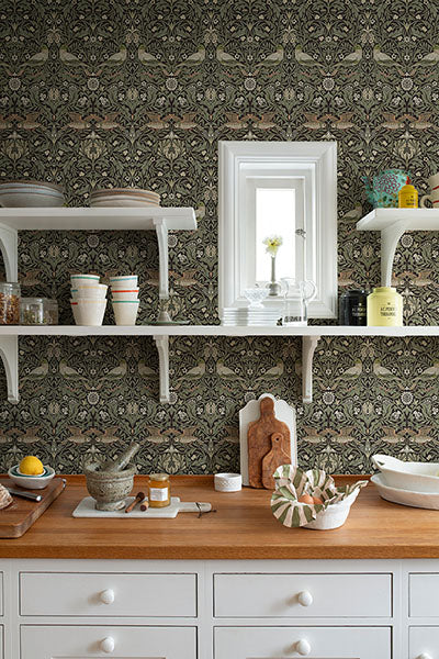 A-Street Prints 4171-82064 Bird Brown Floral Thicket Wallpaper