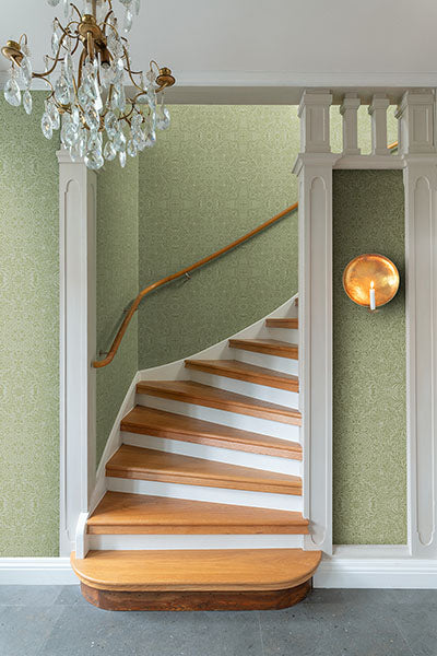 A-Street Prints 4171-82071 Ceiling Green Intricate Floral Wallpaper