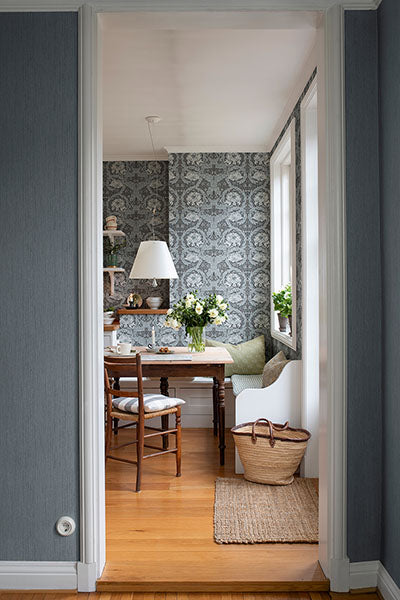 A-Street Prints 4171-82074 African Marigold Dark Blue Floral Wallpaper