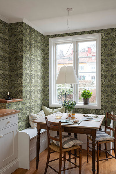 A-Street Prints 4171-82075 African Marigold Sea Green Floral Wallpaper