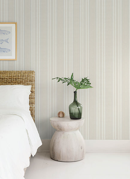 A-Street Prints 4172-27487 Navarres Stripe Neutral Faux Linen Wallpaper