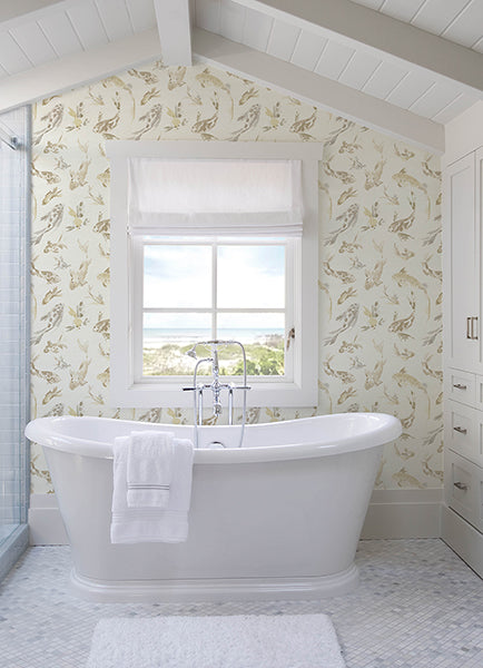 A-Street Prints 4172-27501 Koi Metallic Fish Wallpaper