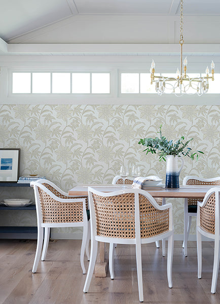 A-Street Prints 4172-27515 Star Flower Beige Floral Trail Wallpaper