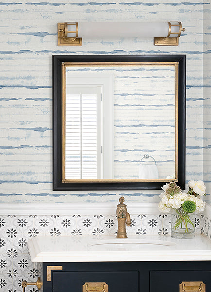 A-Street Prints 4172-27516 Destin Blue Stripe Wallpaper