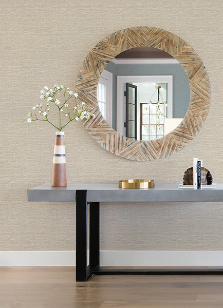 A-Street Prints 4172-27529 Malin Beige Faux Grasscloth Wallpaper