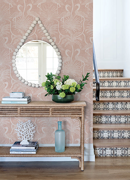 A-Street Prints 4172-82007 Biscayne Coral Flamingo Beach Wallpaper