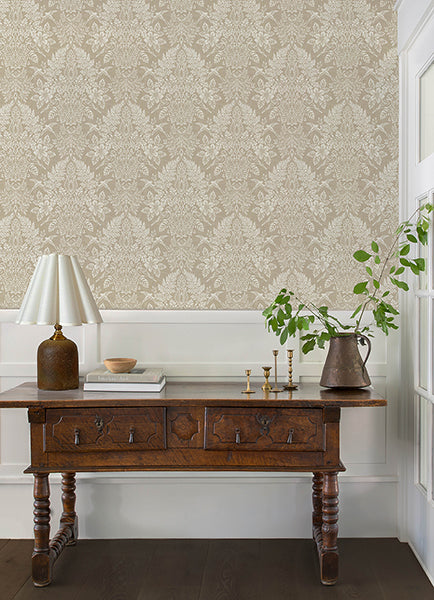 A-Street Prints 4173-27621 Finch Neutral Woodland Damask Wallpaper