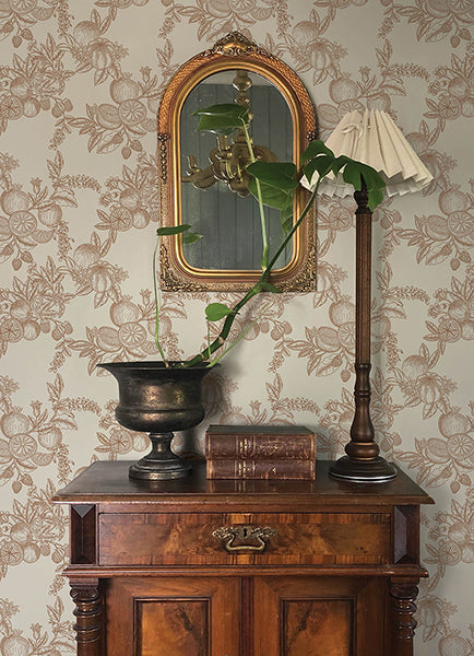 A-Street Prints 4173-27638 Gerty Copper Fruit Toile Wallpaper