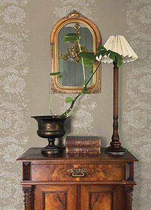 A-Street Prints 4173-27640 Gisela Neutral Floral Columns Wallpaper